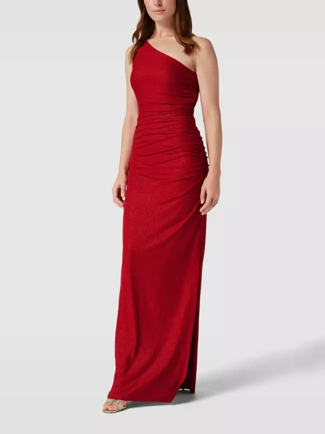 Jake*s Cocktail Abendkleid Mit One-Shoulder-Träger - Rot Meliert 3 Jake*s Cocktail Abendkleid Mit One-Shoulder-Träger - Rot Meliert