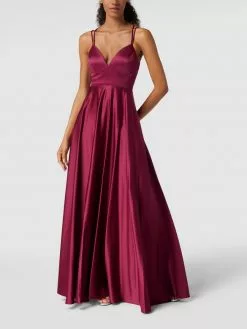 Jake*s Cocktail Abendkleid Mit Spaghettiträgern - Kirschrot