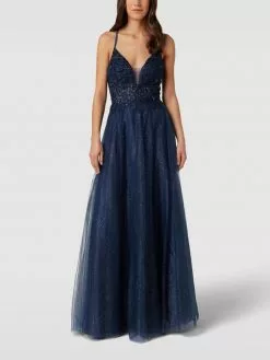 Luxuar Abendkleid Mit Zierbesatz - Dunkelblau