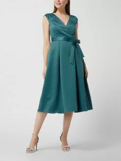 Christian Berg Cocktail Cocktailkleid Aus Satin - Smaragdgrün Meliert