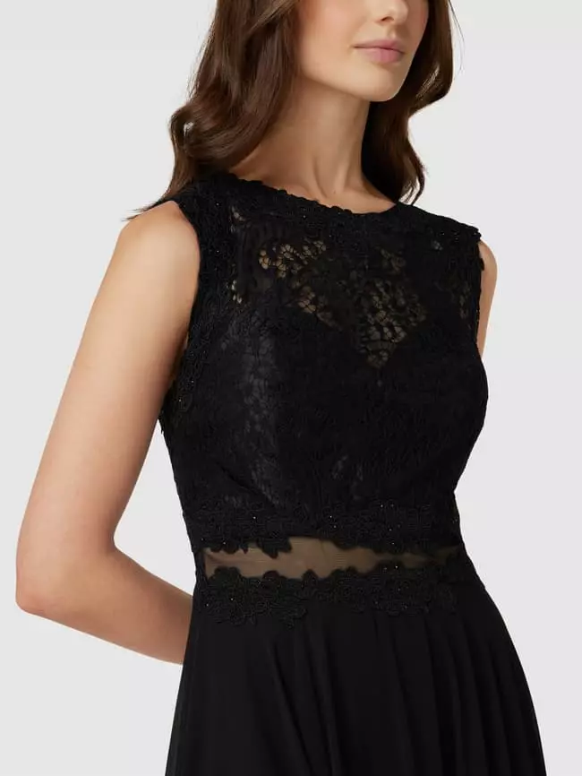 Mascara Abendkleid Mit Floralen Stickereien - Schwarz 4 Mascara Abendkleid Mit Floralen Stickereien - Schwarz – Bild 3