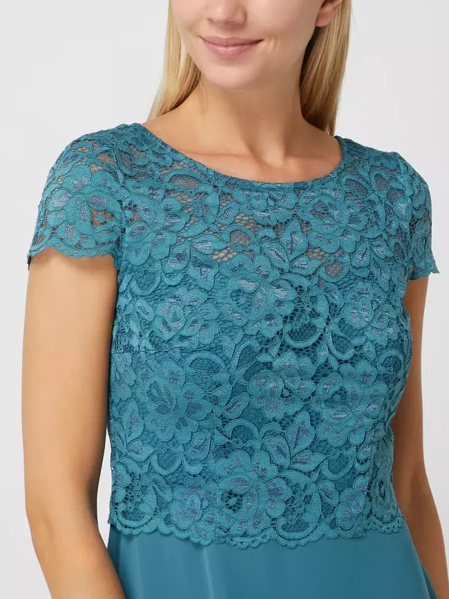 Christian Berg Cocktail Cocktailkleid Aus Floraler Spitze Und Chiffon - Smaragdgrün Meliert 5 Christian Berg Cocktail Cocktailkleid Aus Floraler Spitze Und Chiffon - Smaragdgrün Meliert – Bild 3