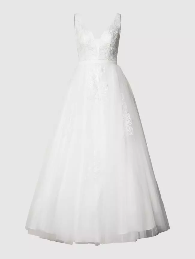 Unique Brautkleid Mit Floralen Stickereien Und Pailletten - Offwhite 4 Unique Brautkleid Mit Floralen Stickereien Und Pailletten - Offwhite – Bild 2