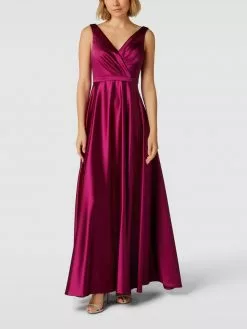 TROYDEN COLLECTION Abendkleid In Wickel-Optik - Kirschrot