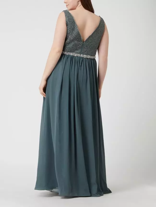 My Mascara Curves PLUS SIZE Abendkleid Aus Tüll Und Chiffon - Grün 6 My Mascara Curves PLUS SIZE Abendkleid Aus Tüll Und Chiffon - Grün – Bild 4