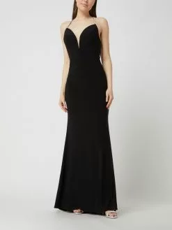Luxuar Abendkleid Mit Strasssteinen - Schwarz