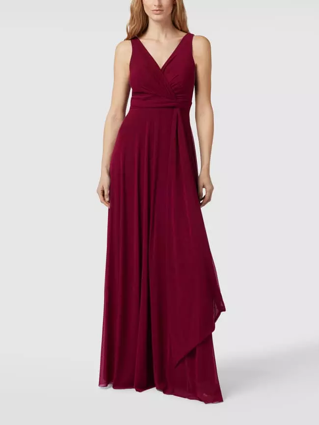 TROYDEN COLLECTION Abendkleid Mit Taillenband - Kirschrot 6 TROYDEN COLLECTION Abendkleid Mit Taillenband - Kirschrot – Bild 4