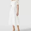 Swing Cocktailkleid Mit Floralem Besatz - Offwhite