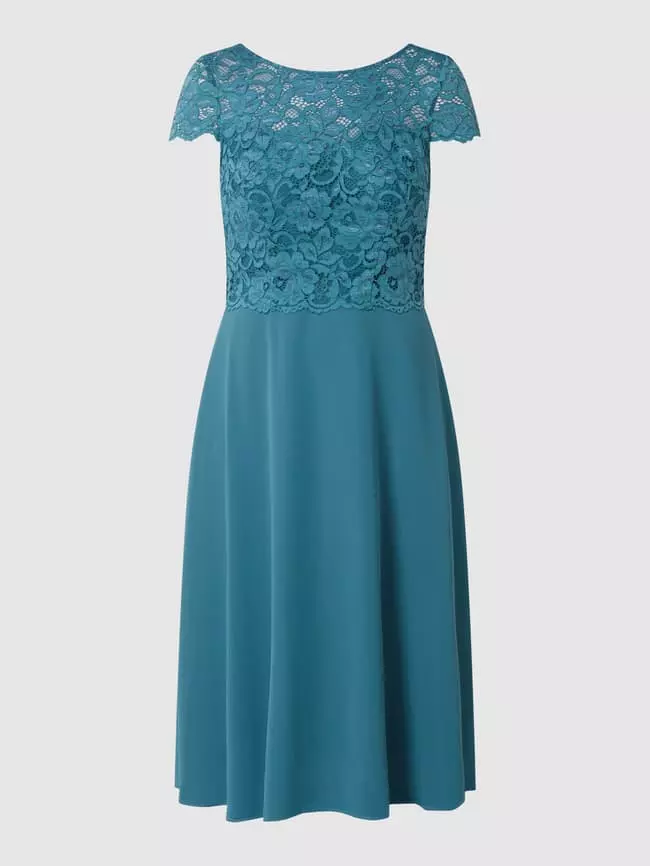 Christian Berg Cocktail Cocktailkleid Aus Floraler Spitze Und Chiffon - Smaragdgrün Meliert 4 Christian Berg Cocktail Cocktailkleid Aus Floraler Spitze Und Chiffon - Smaragdgrün Meliert – Bild 2