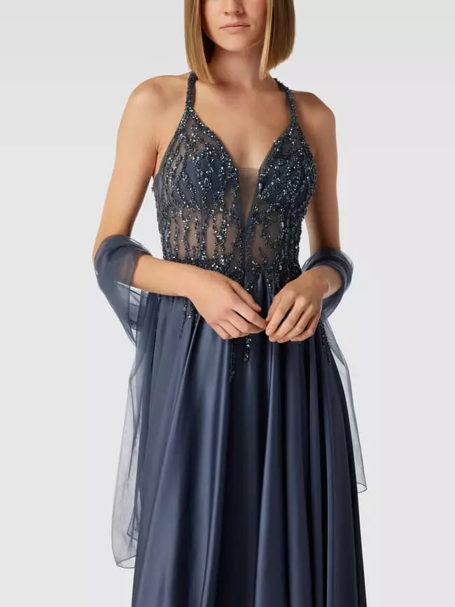 Luxuar Abendkleid Mit Ziersteinbesatz - Graphit 5 Luxuar Abendkleid Mit Ziersteinbesatz - Graphit – Bild 3