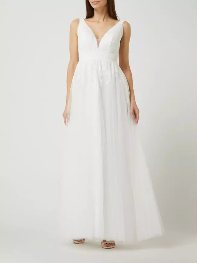 Luxuar Brautkleid Mit Stola - Offwhite 7 Luxuar Brautkleid Mit Stola - Offwhite – Bild 5