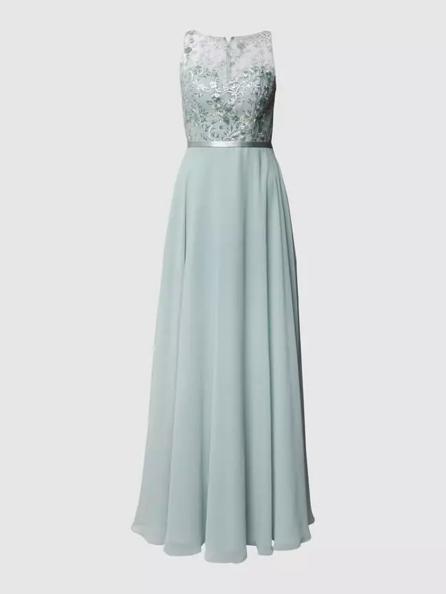 Luxuar Abendkleid Mit Floralen Stickereien - Mint 4 Luxuar Abendkleid Mit Floralen Stickereien - Mint – Bild 2