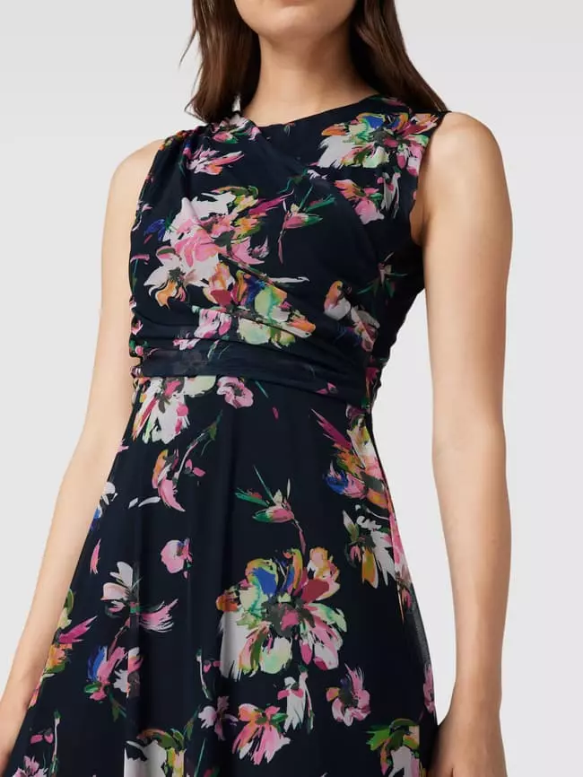 Swing Cocktailkleid Mit Floralem Allover-Muster - Marineblau 5 Swing Cocktailkleid Mit Floralem Allover-Muster - Marineblau – Bild 3
