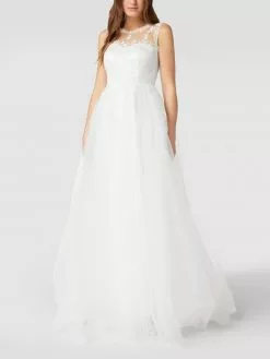 TROYDEN COLLECTION Brautkleid Mit Floralen Stickereien - Weiß