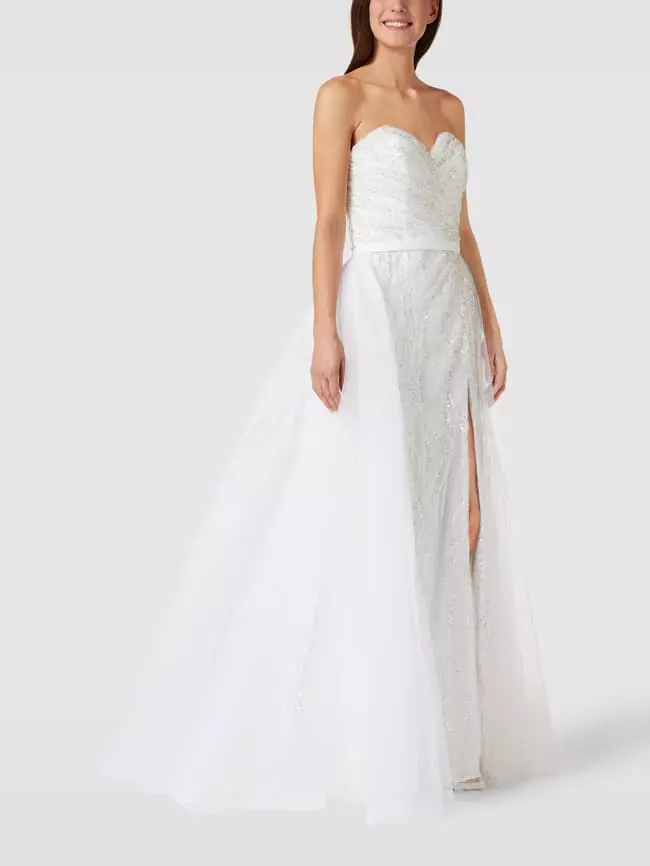 Luxuar Brautkleid Mit Pailletten- Und Ziersteinbesatz - Offwhite 6 Luxuar Brautkleid Mit Pailletten- Und Ziersteinbesatz - Offwhite – Bild 4