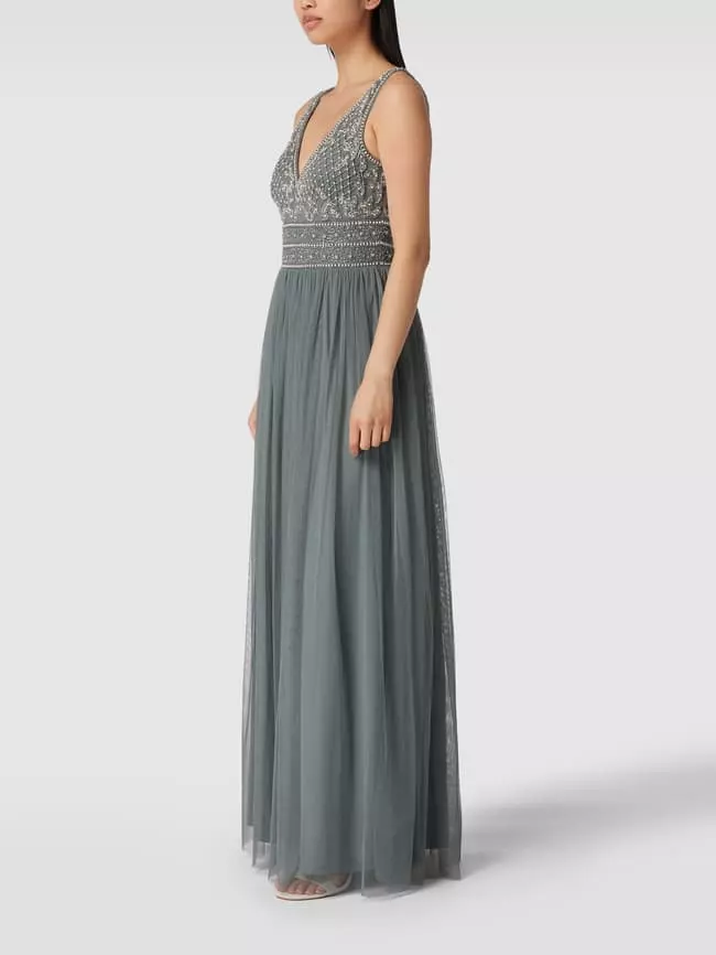 LACE & BEADS Abendkleid Mit Ziersteinen - Dunkelgrau 6 LACE & BEADS Abendkleid Mit Ziersteinen - Dunkelgrau – Bild 4