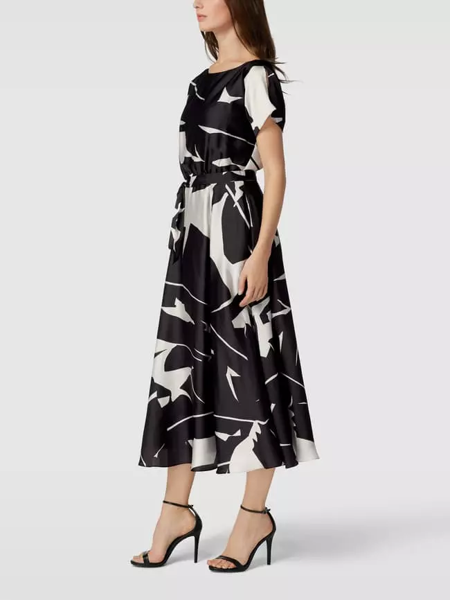 Swing Cocktailkleid Mit Allover-Muster - Schwarz 6 Swing Cocktailkleid Mit Allover-Muster - Schwarz – Bild 4