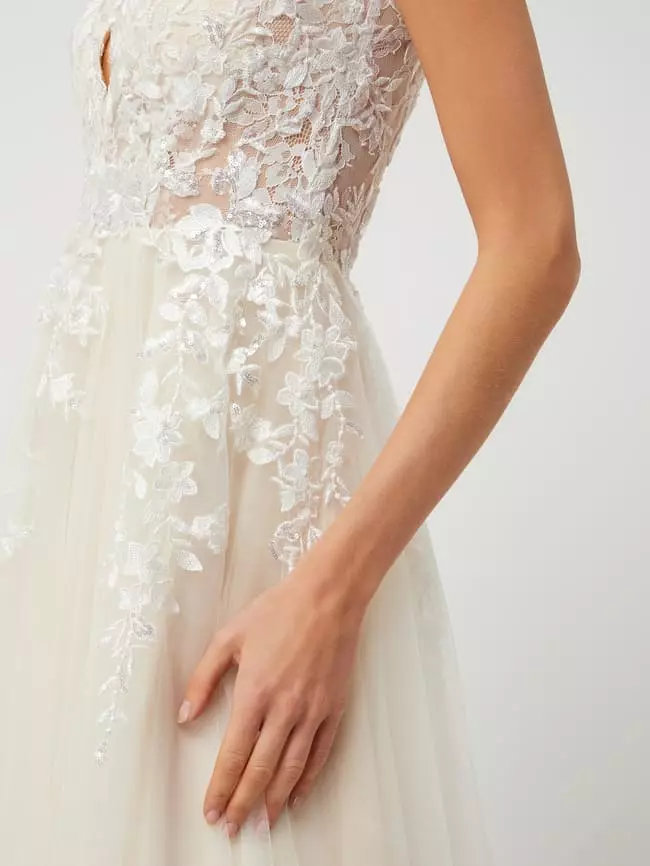 Luxuar Brautkleid Aus Tüll Mit Pailletten - Offwhite 10 Luxuar Brautkleid Aus Tüll Mit Pailletten - Offwhite – Bild 8