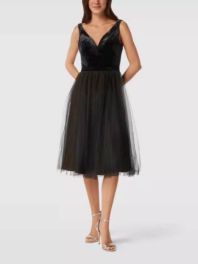 Unique Cocktailkleid Mit Herz-Ausschnitt - Schwarz 3 Unique Cocktailkleid Mit Herz-Ausschnitt - Schwarz