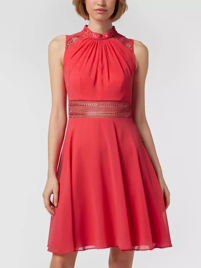 V.M. Cocktailkleid Mit Taillenpasse Aus Spitze - Koralle 6 V.M. Cocktailkleid Mit Taillenpasse Aus Spitze - Koralle – Bild 4