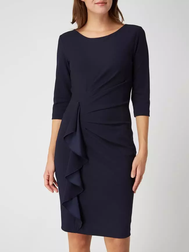 Paradi Cocktailkleid Mit Drapierung Und Volantbesatz - Dunkelblau 6 Paradi Cocktailkleid Mit Drapierung Und Volantbesatz - Dunkelblau – Bild 4