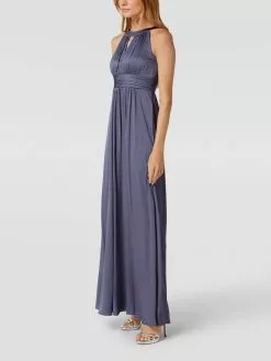 Jake*s Cocktail Abendkleid Mit Amerikanischem Ausschnitt - Rauchblau