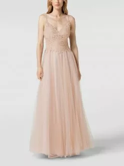 Mascara Abendkleid Mit Zierbesatz - Hellrosa