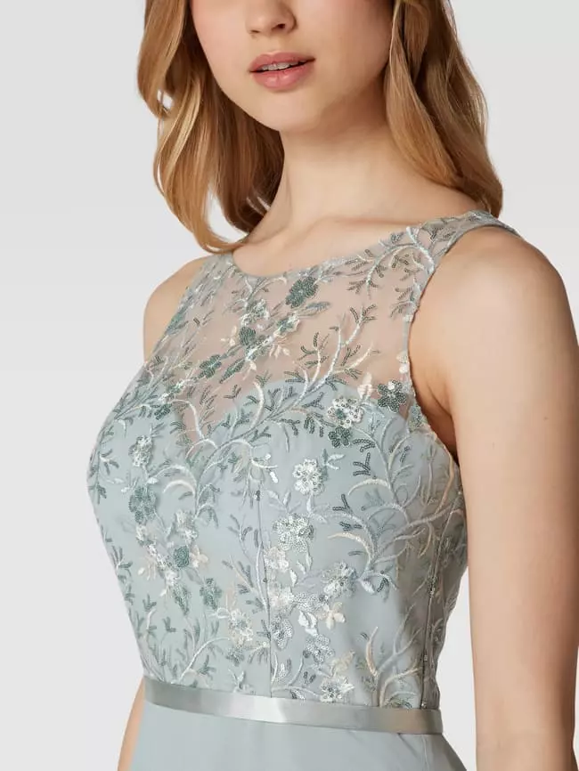 Luxuar Abendkleid Mit Floralen Stickereien - Mint 5 Luxuar Abendkleid Mit Floralen Stickereien - Mint – Bild 3
