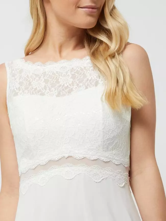 Jake*s Cocktail Brautkleid Aus Spitze Und Chiffon - Ecru 5 Jake*s Cocktail Brautkleid Aus Spitze Und Chiffon - Ecru – Bild 3