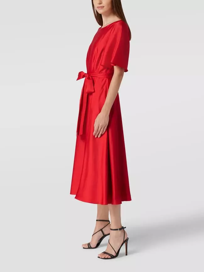 Swing Cocktailkleid Mit Taillengurt - Rot 3 Swing Cocktailkleid Mit Taillengurt - Rot