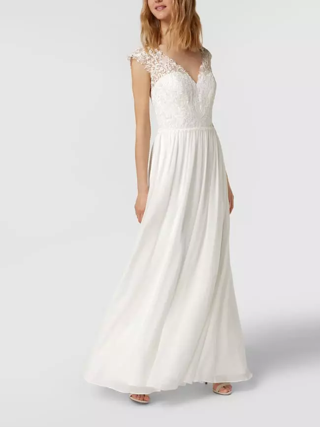 Mascara Brautkleid Mit Floralen Stickereien Und Ziersteinen - Offwhite 3 Mascara Brautkleid Mit Floralen Stickereien Und Ziersteinen - Offwhite