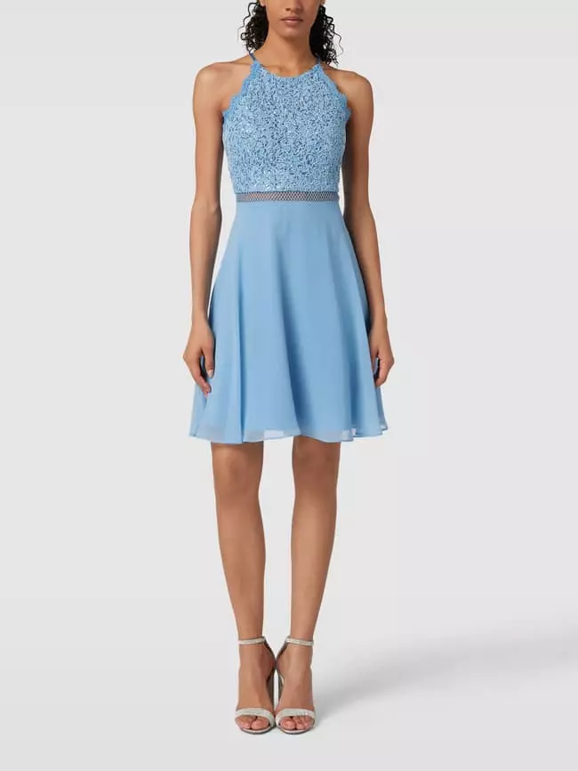 V.M. Cocktailkleid Mit Paillettenbesatz - Hellblau 3 V.M. Cocktailkleid Mit Paillettenbesatz - Hellblau