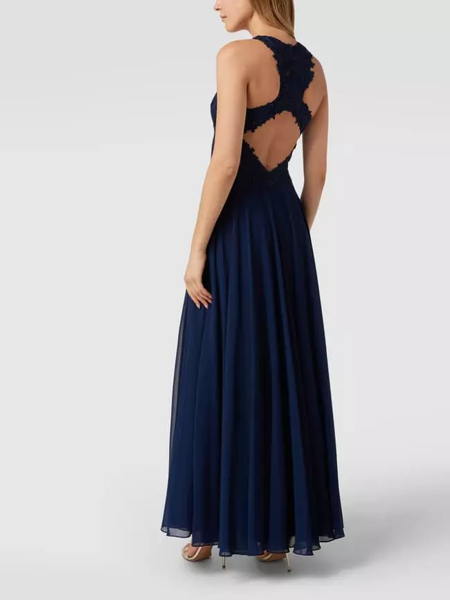 Mascara Abendkleid Mit Floralen Stickereien - Dunkelblau 7 Mascara Abendkleid Mit Floralen Stickereien - Dunkelblau – Bild 5