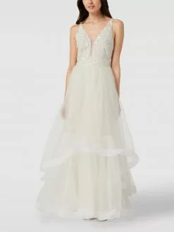 LACE & BEADS Brautkleid Mit Paillettenbesatz - Offwhite