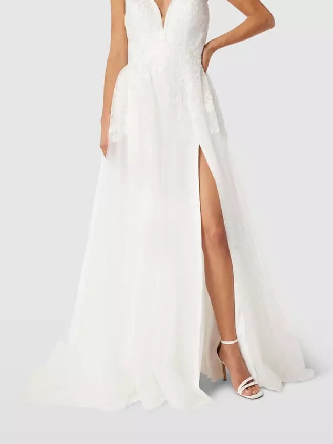 Luxuar Brautkleid Mit Details Aus Spitze - Offwhite 5 Luxuar Brautkleid Mit Details Aus Spitze - Offwhite – Bild 3