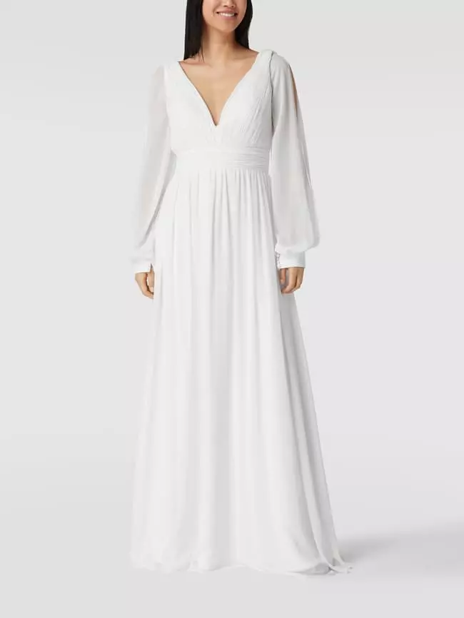 Mascara Brautkleid Mit Plisseefalten - Offwhite 3 Mascara Brautkleid Mit Plisseefalten - Offwhite