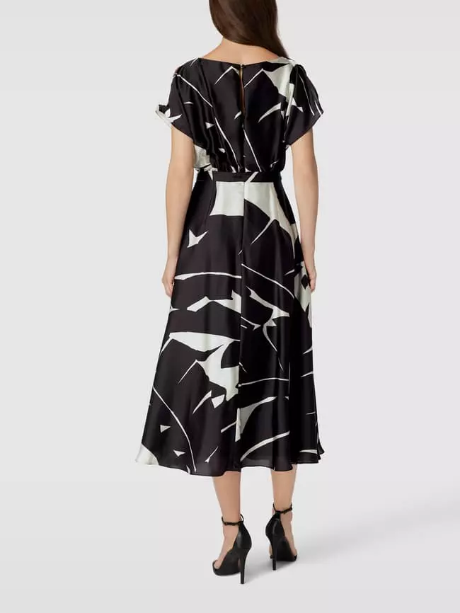 Swing Cocktailkleid Mit Allover-Muster - Schwarz 7 Swing Cocktailkleid Mit Allover-Muster - Schwarz – Bild 5