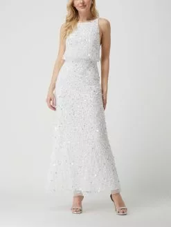 MAYA DELUXE Abendkleid Mit Pailletten - Offwhite