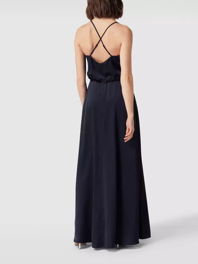 V.M. Abendkleid In Maxilänge Mit V-Ausschnitt - Marineblau 7 V.M. Abendkleid In Maxilänge Mit V-Ausschnitt - Marineblau – Bild 5