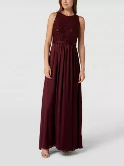 Jake*s Cocktail Abendkleid Mit Paillettenbesatz - Bordeaux Rot