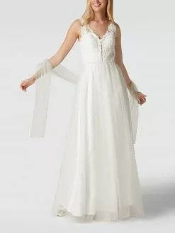 Mascara Brautkleid Aus Spitze Und Mesh - Offwhite