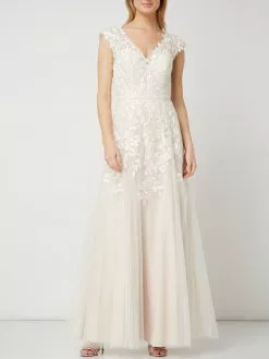 Formal Dress Geschäft 11 Luxuar Two-Tone-Brautkleid Aus Tüll Mit Stickereien - Offwhite