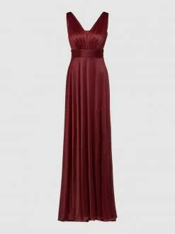 TROYDEN COLLECTION Abendkleid Mit V-Ausschnitt - Kirschrot