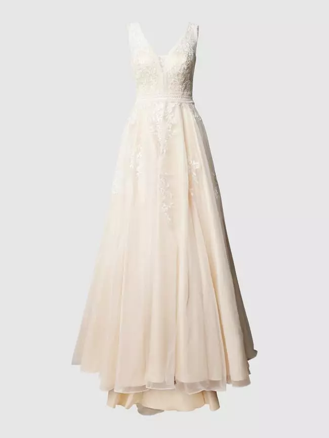 Luxuar Brautkleid Mit Floralen Stickereien - Offwhite 4 Luxuar Brautkleid Mit Floralen Stickereien - Offwhite – Bild 2