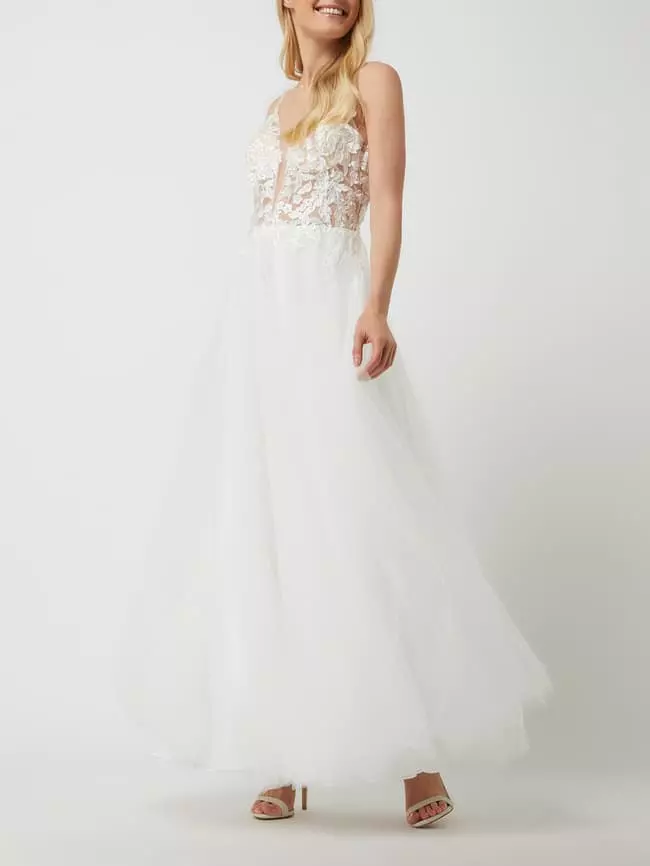 Luxuar Brautkleid Mit Floralen Stickereien - Offwhite 3 Luxuar Brautkleid Mit Floralen Stickereien - Offwhite