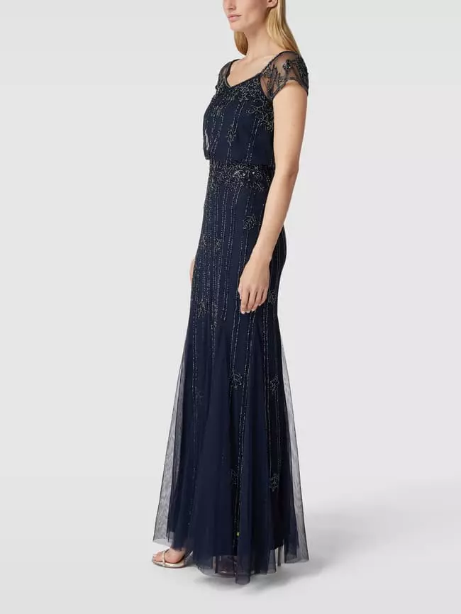 LACE & BEADS Abendkleid Mit Zierperlenbesatz - Marineblau 6 LACE & BEADS Abendkleid Mit Zierperlenbesatz - Marineblau – Bild 4