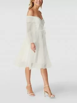 TROYDEN COLLECTION Brautkleid Mit Carmen-Ausschnitt - Weiß