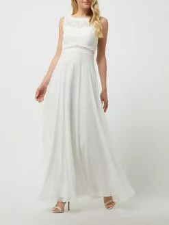 Jake*s Cocktail Brautkleid Aus Spitze Und Chiffon - Ecru