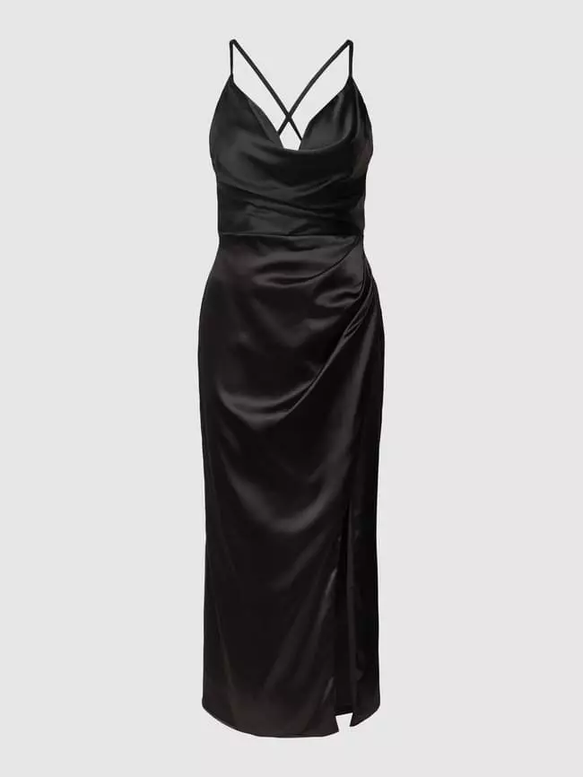 Luxuar Cocktailkleid In Wickel-Optik - Schwarz 4 Luxuar Cocktailkleid In Wickel-Optik - Schwarz – Bild 2
