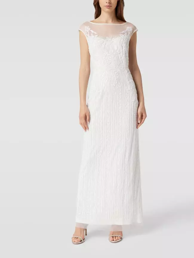 Adrianna Papell Abendkleid Mit Floraler Applikation - Offwhite 6 Adrianna Papell Abendkleid Mit Floraler Applikation - Offwhite – Bild 4